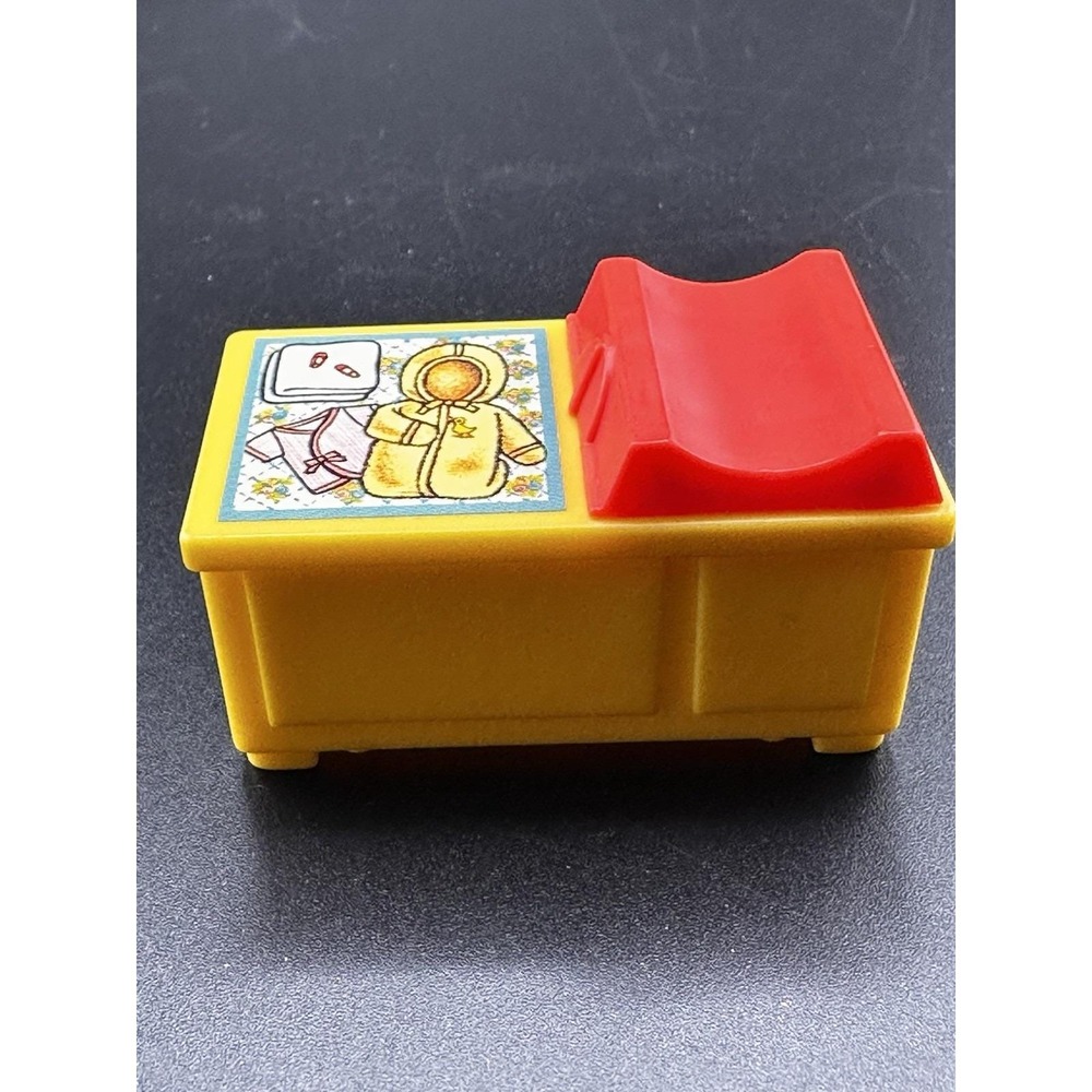 Fisher Price Little People‎ House nursery changing table yellow & red 1972 Vtg